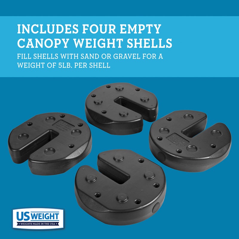 US Weight Fillable Canopy Weight Set of 4 with No-Pinch Design - Easy Installation and Removal to Secure Tents, Canopies, and Umbrellas at Outdoor Events - Image 3